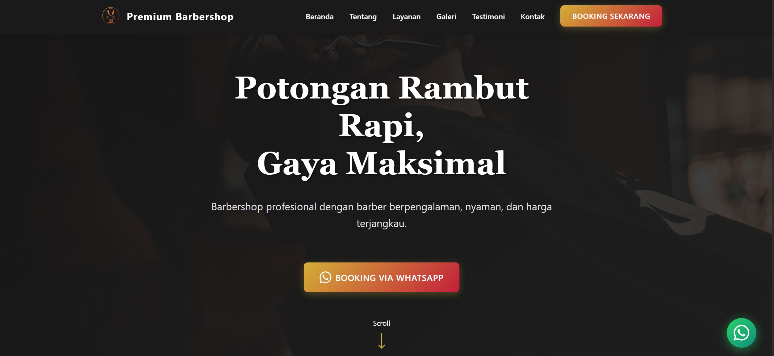 Landing Page Barbershop