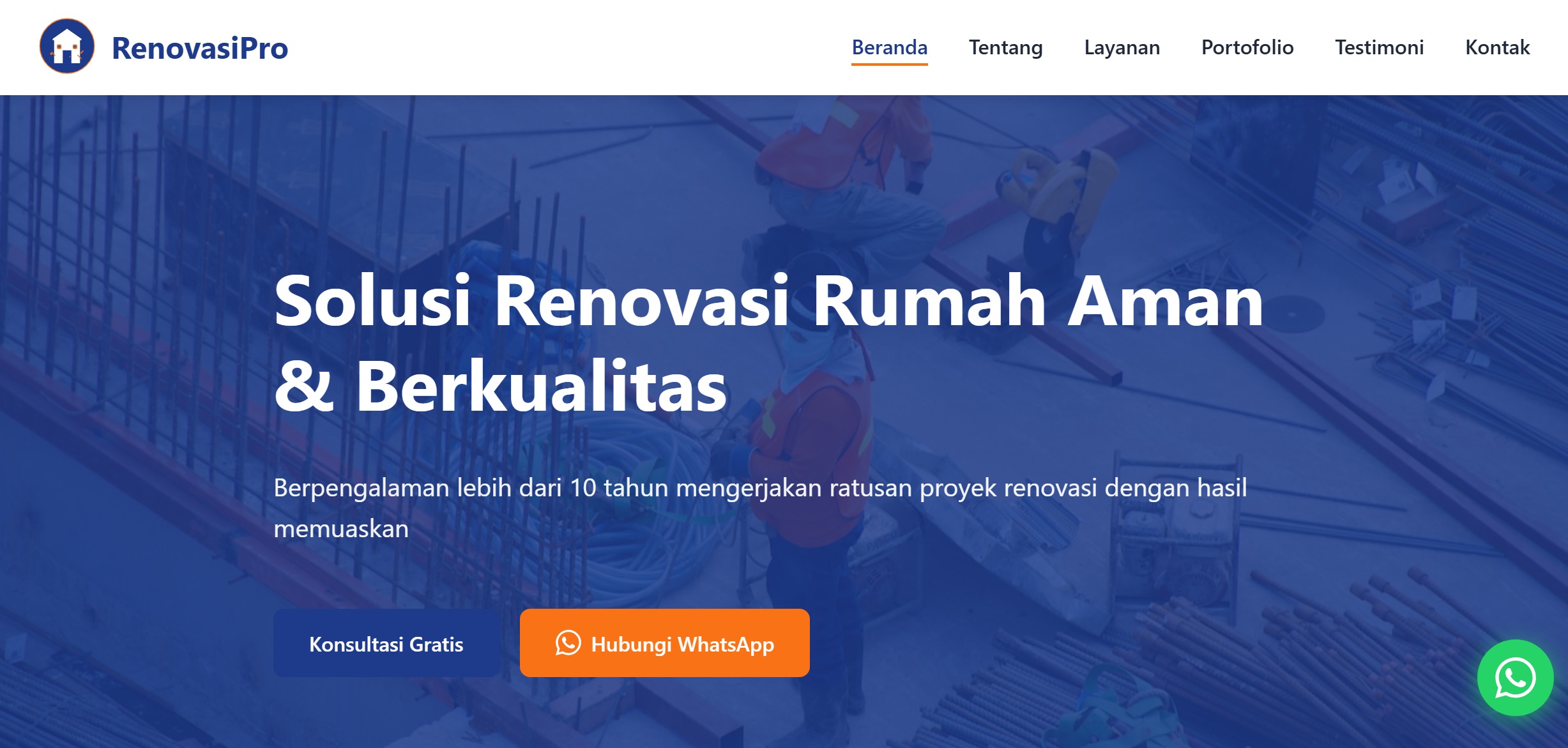 Landing Page Jasa Renovasi